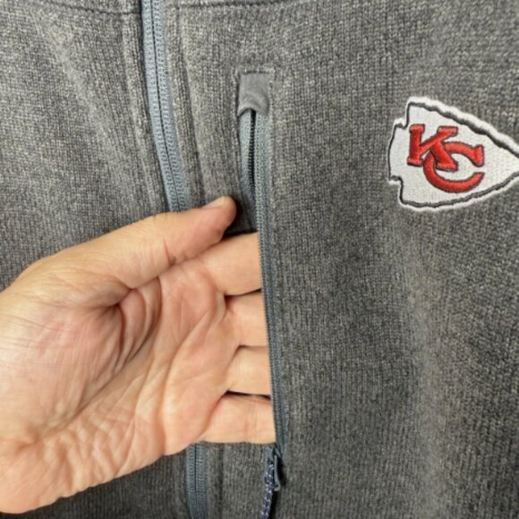 Vineyard Vines Kansas City Chiefs Fleece Full-Zip Men’s Sweater Vest XL Gray - Picture 5 of 14
